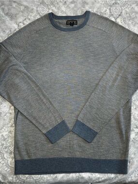 Hawker Rye Mens Sz XL Denim Blue Long Sleeve Pullover Sweater Ribbed Crew Neck